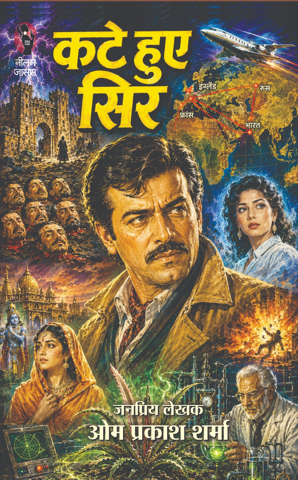 कटे हुए सिर (राजेश-गोपाली-जगत-विलियम-भुवन-ताऊ-लिलि सीरीज) (1978 में प्रथम प्रकाशित) जनप्रिय लेखक ओमप्रकाश शर्मा I kate hue sir ... Pulp Fiction (Hindi Pulp Fiction Series)